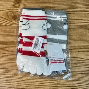 New 3 Pair Hellomamma Women's Ankle Cotton Five Finger Toe Sock for Girls